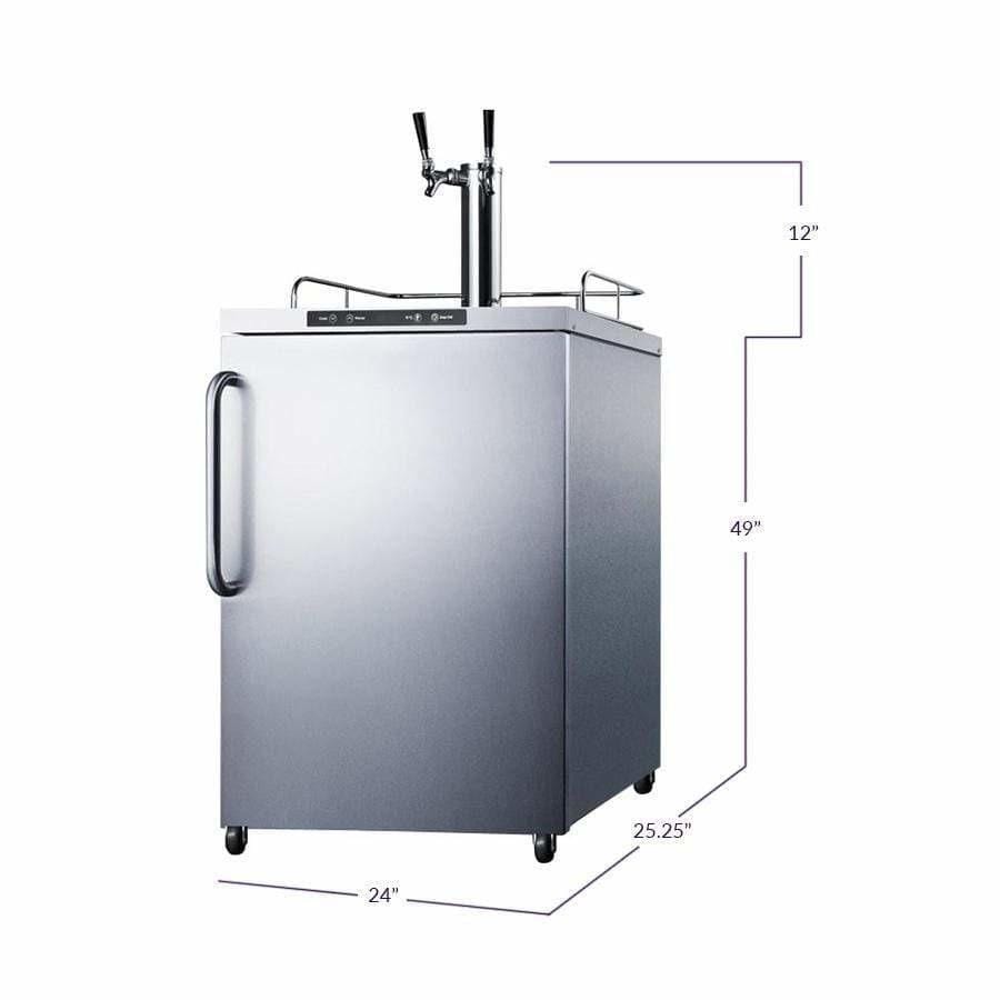 Summit 24" Wide Dual Tap All Stainless Steel Outdoor Kegerator SBC635MOSTWIN Kegerators SBC635MOSTWIN Wine Coolers Empire