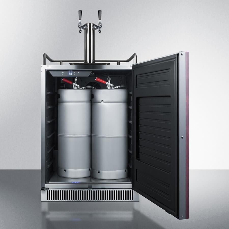 Summit 24" Wide Dual Tap Panel Overlay Door Built-In Kegerator SBC677BIIFTWIN Kegerators SBC677BIIFTWIN Wine Coolers Empire