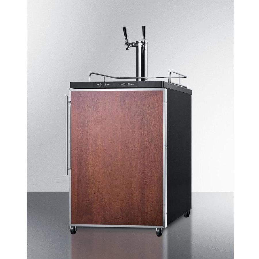 Summit 24" Wide Dual Tap Panel Overlay Door Kegerator SBC635MBIFRTWIN Kegerators SBC635MBIFRTWIN Wine Coolers Empire