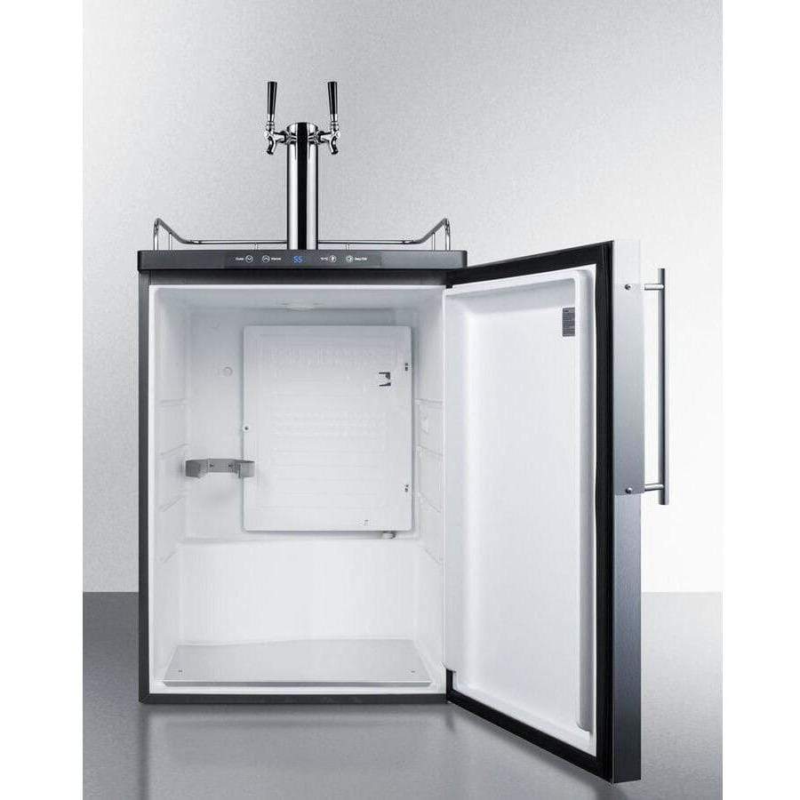 Summit 24" Wide Dual Tap Panel Overlay Door Kegerator SBC635MBIFRTWIN Kegerators SBC635MBIFRTWIN Wine Coolers Empire