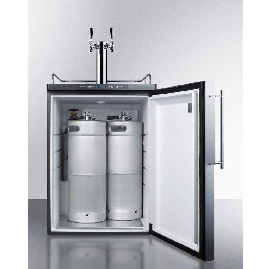Summit 24" Wide Dual Tap Panel Overlay Door Kegerator SBC635MBIFRTWIN Kegerators SBC635MBIFRTWIN Wine Coolers Empire