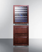 Summit 24" Wide Dual Zone Wine Cellar and 2-Drawer Refrigerator Freezer (Panels not Included)   SWCDRF24PNR Wine Coolers SWCDRF24PNR Wine Coolers Empire