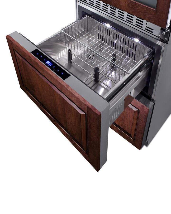 Summit 24" Wide Dual Zone Wine Cellar and 2-Drawer Refrigerator Freezer (Panels not Included)   SWCDRF24PNR Wine Coolers SWCDRF24PNR Wine Coolers Empire