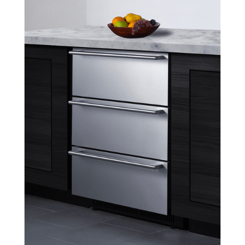 Summit 24" Wide Indoor Built-In 3-Drawer All-Refrigerator SP6DS3D Refrigerators SP6DS3D Wine Coolers Empire