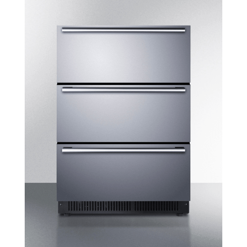 Summit 24" Wide Indoor Built-In 3-Drawer All-Refrigerator SP6DS3D Refrigerators SP6DS3D Wine Coolers Empire