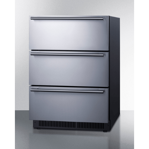 Summit 24" Wide Indoor Built-In 3-Drawer All-Refrigerator SP6DS3D Refrigerators SP6DS3D Wine Coolers Empire