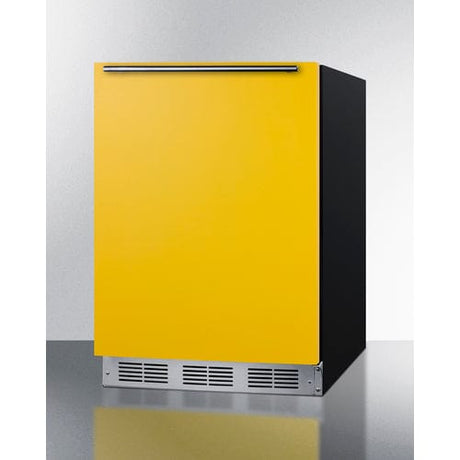 Summit 24" Yellow Door Black Cabinet ADA Refrigerator Freezer BRF631BKYADA Refrigerators BRF631BKYADA Wine Coolers Empire