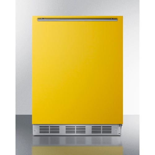 Summit 24" Yellow Door Black Cabinet Refrigerator Freezer BRF631BKY Wine Coolers Empire