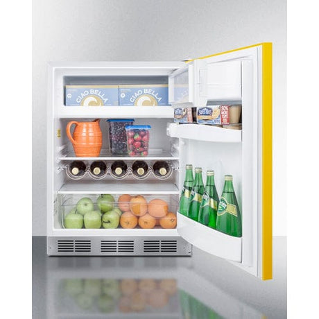 Summit 24" Yellow Finish ADA Refrigerator Freezer BRF611WHYADA Refrigerators BRF611WHYADA Wine Coolers Empire