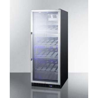 Summit 25 Bottle Commercial 24" Champagne Series Single Zone Black Right Hinge Wine Fridge SCR1156CH Wine Coolers SCR1156CH Wine Coolers Empire