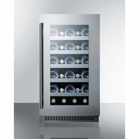 Summit 29 bottles 18" Built-In Trimmed Glass Door Wine Fridge CL18WC Wine Coolers CL18WC Wine Coolers Empire