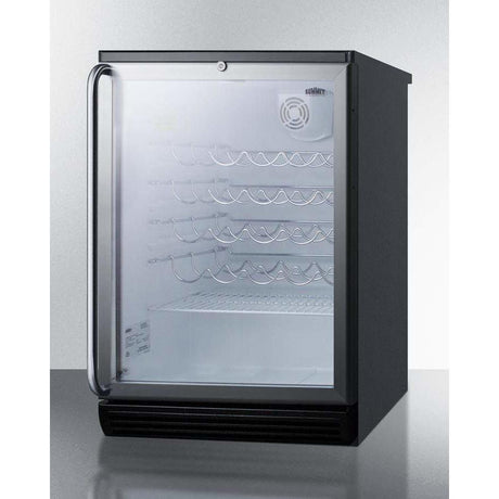 Summit 30 Bottle 24" Single Zone Stainless Steel Wine Fridge SWC6GBLSH Wine Coolers SWC6GBLSH Wine Coolers Empire