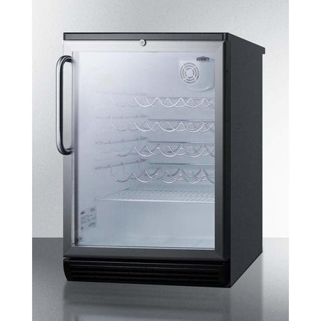 Summit 30 Bottle 24" Single Zone Stainless Steel Wine Fridge SWC6GBLTB Wine Coolers SWC6GBLTB Wine Coolers Empire