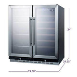 Summit 30" Wide Built-In Wine/Beverage Fridge SWBV3067B Wine/Beverage Coolers Combo SWBV3067B Wine Coolers Empire