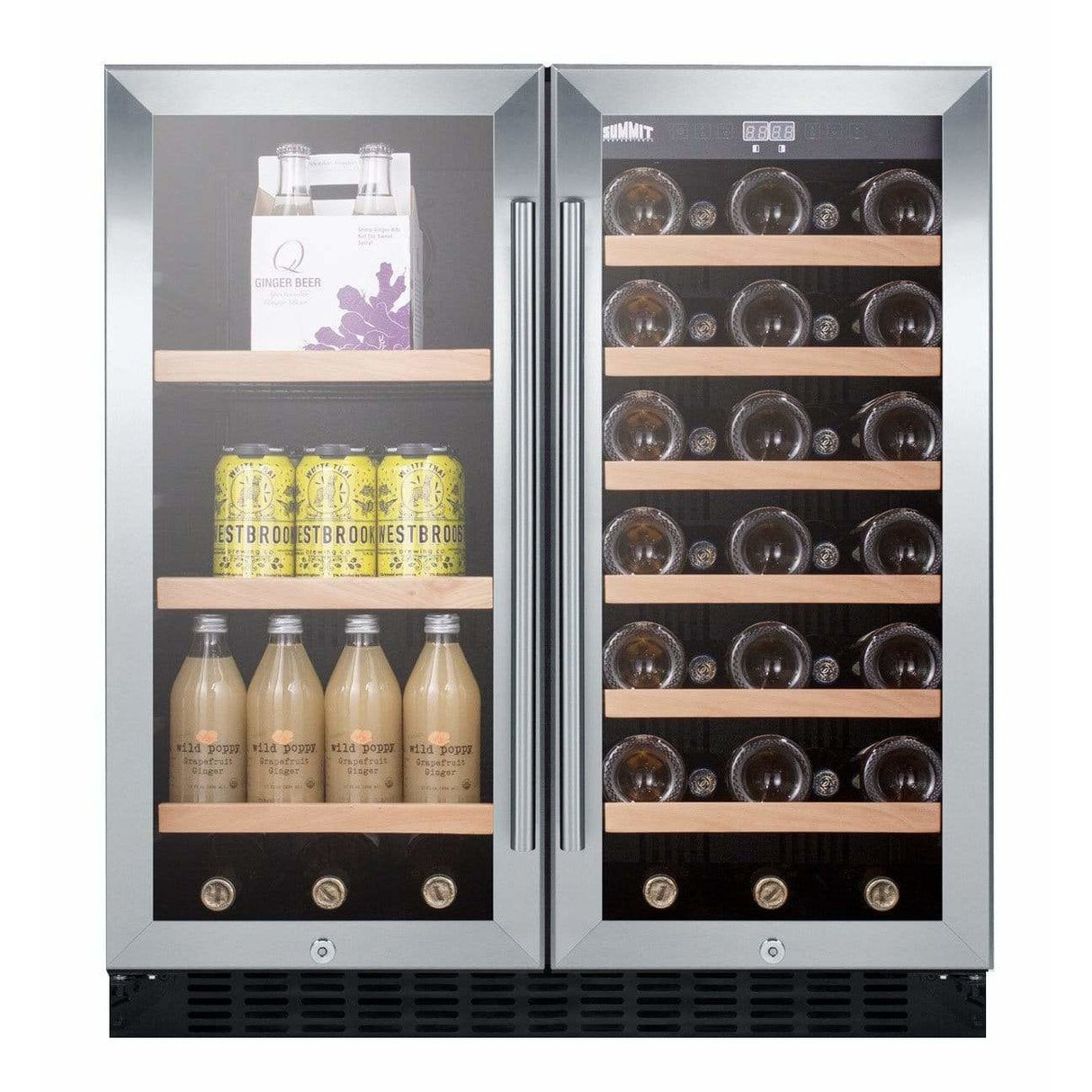 Summit 30" Wide Built-In Wine/Beverage Fridge SWBV3071 Wine/Beverage Coolers Combo SWBV3071 Wine Coolers Empire