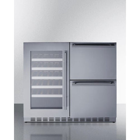 Summit 36-inch Wide ADA Compliant Combination Wine Cellar and Refrigerator Wine/Beverage Coolers Combo ADRWC36 Wine Coolers Empire