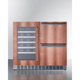 Summit 36-inch Wide Combination Wine Cellar and Refrigerator Wine/Beverage Coolers Combo SWCDAR36UCPNR Wine Coolers Empire