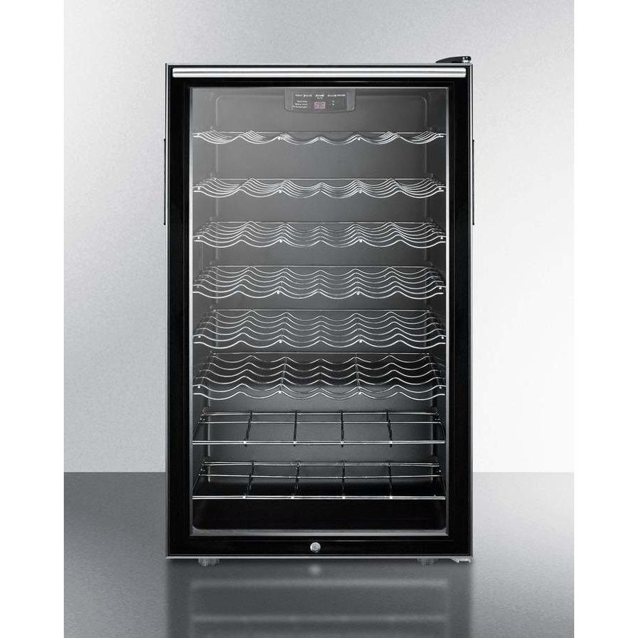 Summit 40 Bottle 20" Wide Single Zone Black Built-In Wine Fridge SWC525LBIHH Wine Coolers SWC525LBIHH Wine Coolers Empire