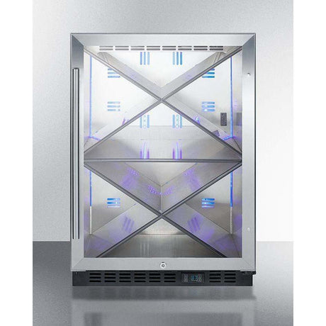 Summit 40 Bottle 24" Wide Single Zone Built-In Commercial Wine Fridge SCR610BLX Wine Coolers SCR610BLX Wine Coolers Empire