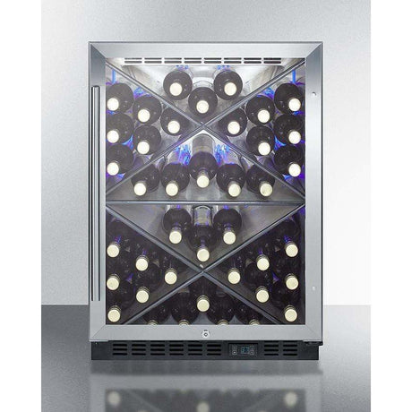 Summit 40 Bottle 24" Wide Single Zone Built-In Commercial Wine Fridge SCR610BLX Wine Coolers SCR610BLX Wine Coolers Empire
