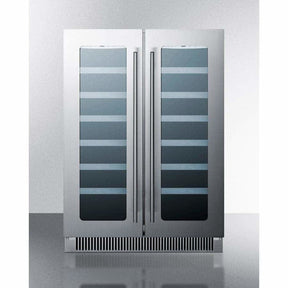SUMMIT 42-Bottle Capacity 24 in. Undercounter Dual Zone Stainless Steel Wine Fridge CLFD24WCCSS Wine Coolers CLFD24WCCSS Wine Coolers Empire