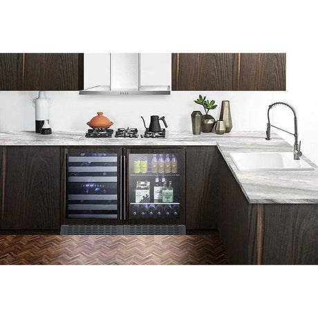 Summit 46 Bottle 24" Wide Built-In Wine Fridge SWC532BLBISTPNR Wine Coolers SWC532BLBISTPNR Wine Coolers Empire