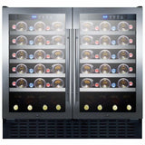 Summit 68 Bottle 36" Wide Dual Zone Stainless Steel Built-In ADA Wine Fridge SWC3668ADA Wine Coolers SWC3668ADA Wine Coolers Empire