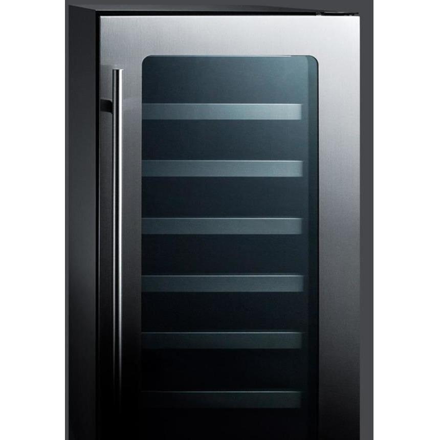 Summit Classic 15" 34 Bottle Stainless Steel Frame Glass Door Built-In Undercounter Wine Fridge CL15WCCSS Wine Coolers CL15WCCSS Wine Coolers Empire