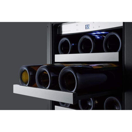 Summit Classic 15" 34 Bottle Stainless Steel Frame Glass Door Built-In Undercounter Wine Fridge CL15WCCSS Wine Coolers CL15WCCSS Wine Coolers Empire