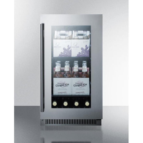 Summit Classic 18" 34 Bottle Stainless Steel Frame Glass Door Built-In Undercounter Beverage Center CL181WBVCSS Beverage Centers CL181WBVCSS Wine Coolers Empire