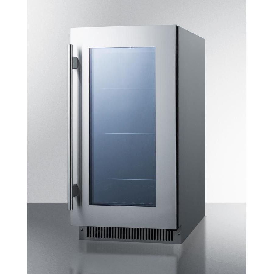 Summit Classic 18" 34 Bottle Stainless Steel Frame Glass Door Built-In Undercounter Beverage Center CL181WBVCSS Beverage Centers CL181WBVCSS Wine Coolers Empire