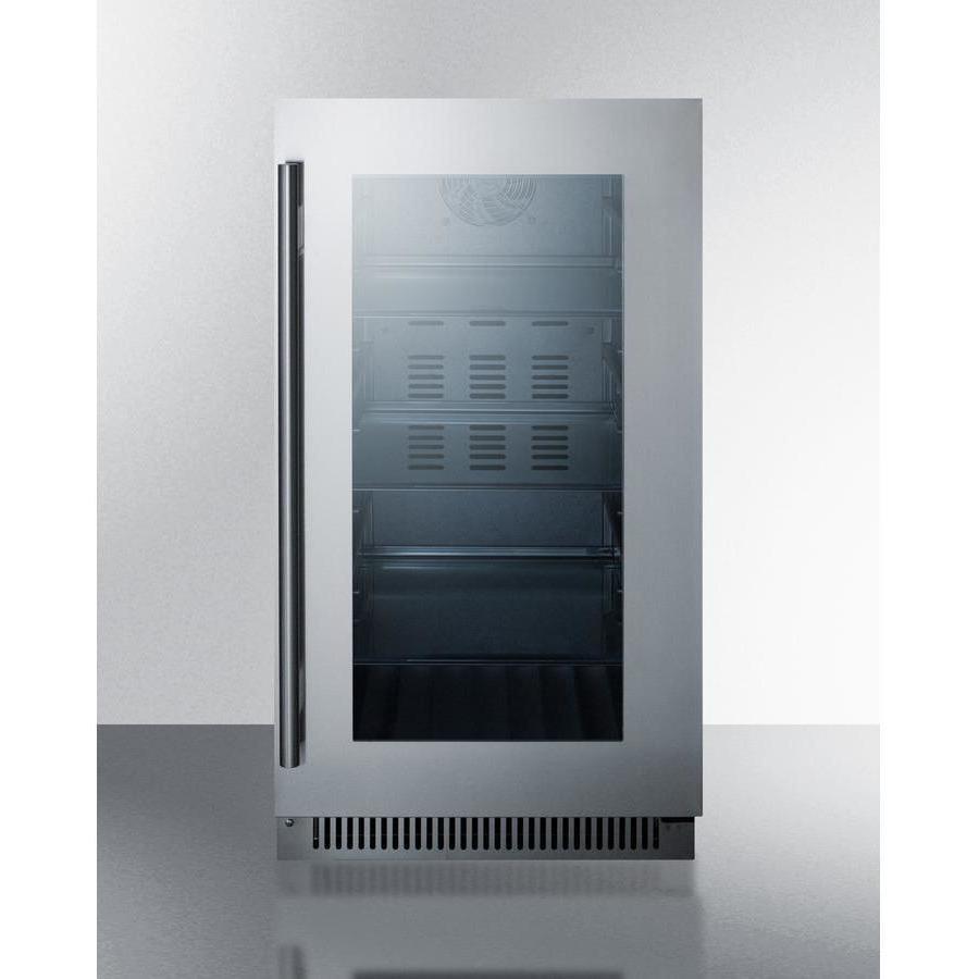 Summit Classic 18" 34 Bottle Stainless Steel Frame Glass Door Built-In Undercounter Beverage Center CL181WBVCSS Beverage Centers CL181WBVCSS Wine Coolers Empire