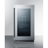 Summit Classic 18" 34 Bottle Stainless Steel Frame Glass Door Built-In Undercounter Beverage Center CL181WBVCSS Beverage Centers CL181WBVCSS Wine Coolers Empire