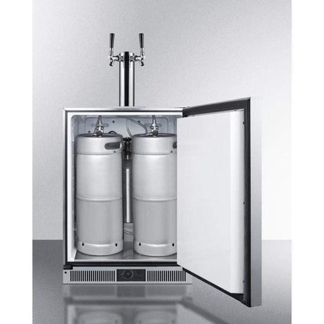 Summit Classic 24" 2 x 1/6 Barrel Stainless Steel Built-In Double Tap Kegerator SBC590 Kegerators SBC590 Wine Coolers Empire