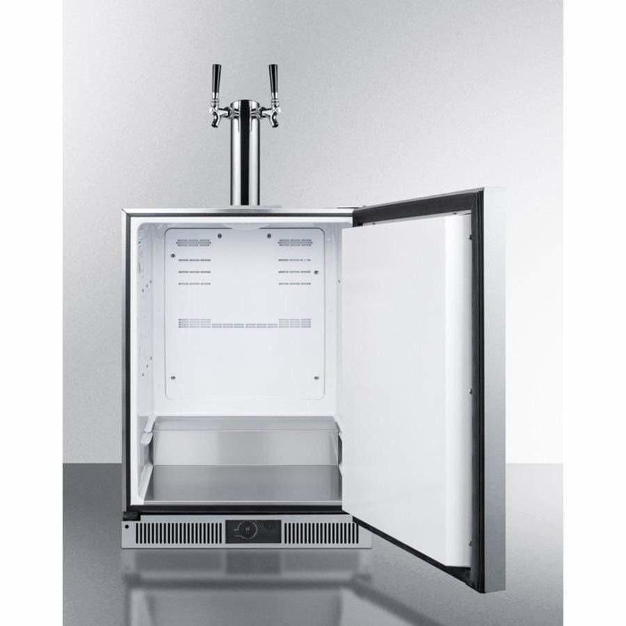 Summit Classic 24" 2 x 1/6 Barrel Stainless Steel Built-In Double Tap Kegerator SBC590 Kegerators SBC590 Wine Coolers Empire
