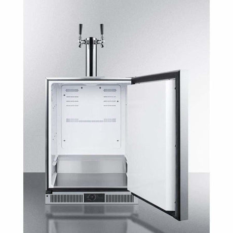 Summit Classic 24" 2 x 1/6 Barrel Stainless Steel Built-In Double Tap Kegerator SBC590 Kegerators SBC590 Wine Coolers Empire