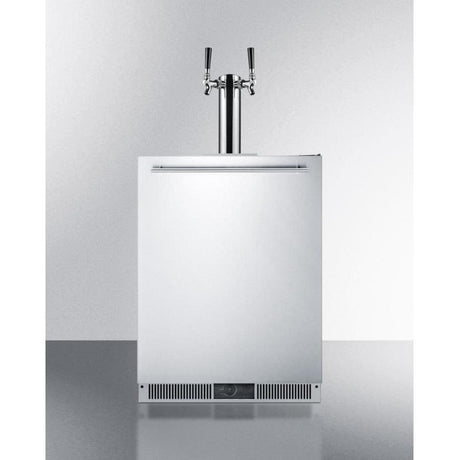 Summit Classic 24" 2 x 1/6 Barrel Stainless Steel Built-In Double Tap Kegerator SBC590 Kegerators SBC590 Wine Coolers Empire