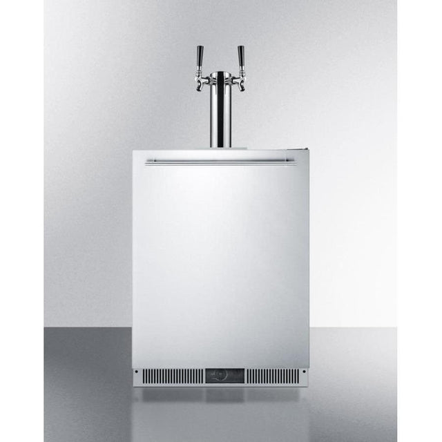 Summit Classic 24" 2 x 1/6 Barrel Stainless Steel Built-In Double Tap Kegerator SBC590 Kegerators SBC590 Wine Coolers Empire