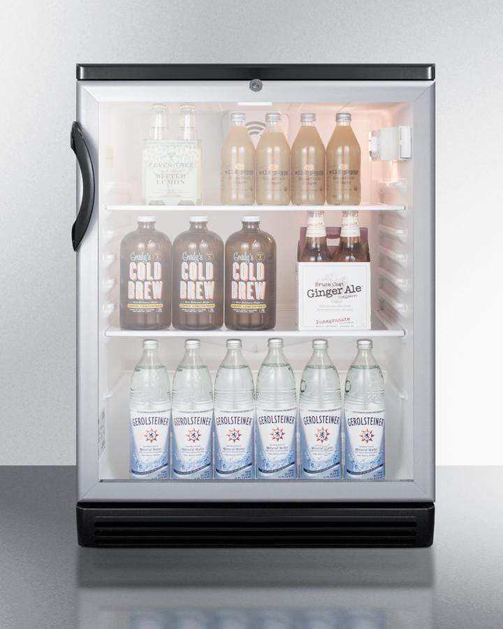 Summit Commercial 24" Auto Defrost Beverage Fridge SCR600BGL Beverage Centers SCR600BGL Wine Coolers Empire