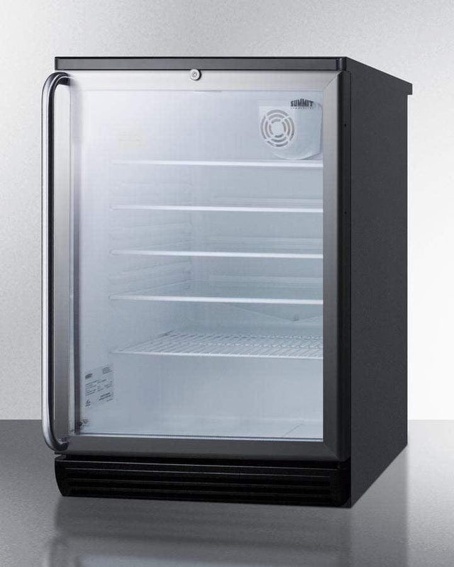 Summit Commercial 24"  Built-In Auto Defrost Beverage Fridge SCR600BGLBISH Beverage Centers SCR600BGLBISH Wine Coolers Empire