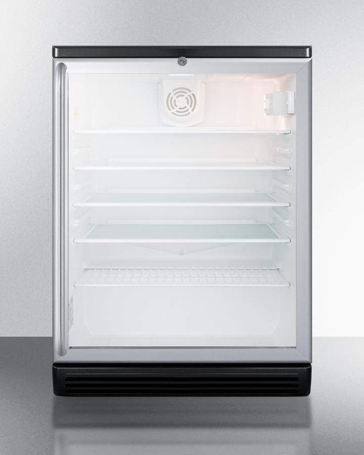 Summit Commercial 24"  Built-In Auto Defrost Beverage Fridge SCR600BGLBISH Beverage Centers SCR600BGLBISH Wine Coolers Empire