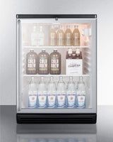 Summit Commercial 24"  Built-In Auto Defrost Beverage Fridge SCR600BGLBISH Beverage Centers SCR600BGLBISH Wine Coolers Empire