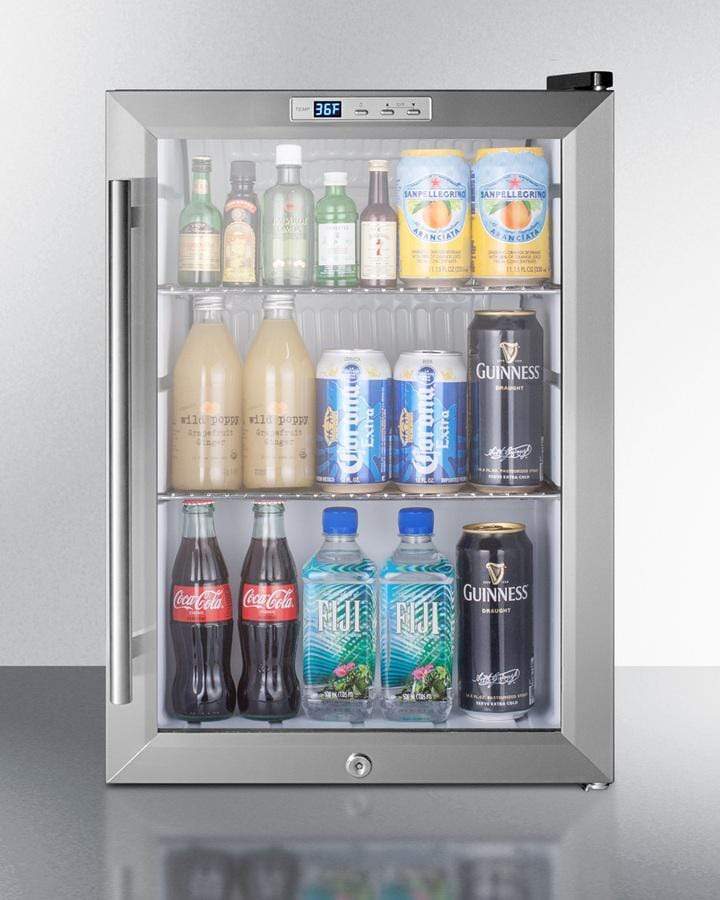 Summit Commercial Auto Defrost Compact Beverage Fridge SCR312L Beverage Centers SCR312L Wine Coolers Empire