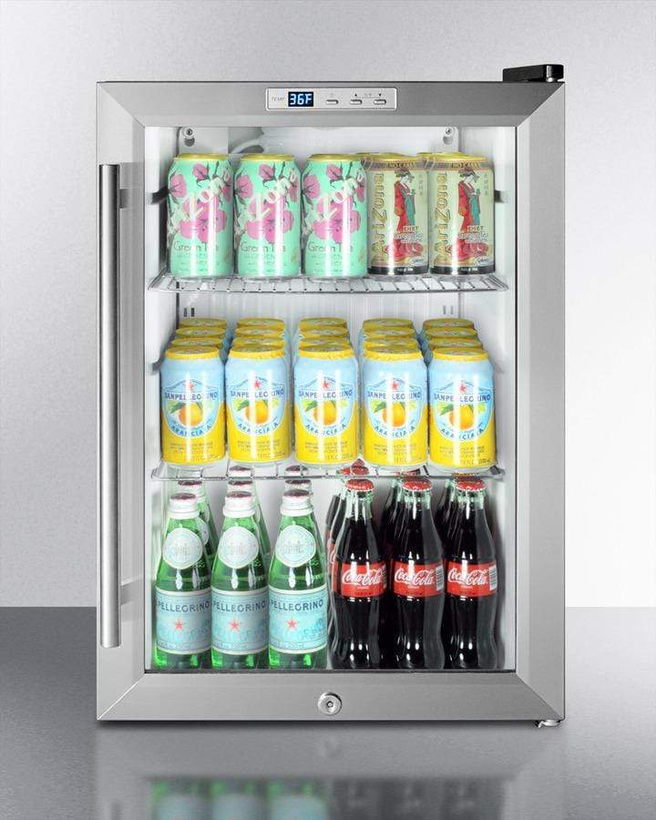 Summit Commercial Auto Defrost Compact Beverage Fridge SCR312L Beverage Centers SCR312L Wine Coolers Empire