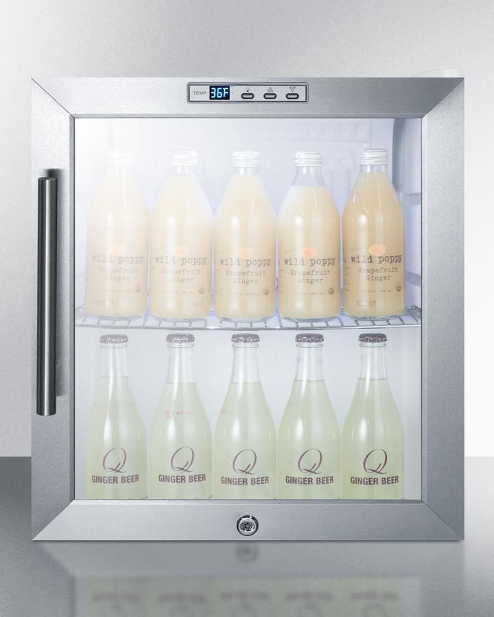 Summit Commercial Compact Display Fridge With Security Lock SCR215L Beverage Centers SCR215L Wine Coolers Empire