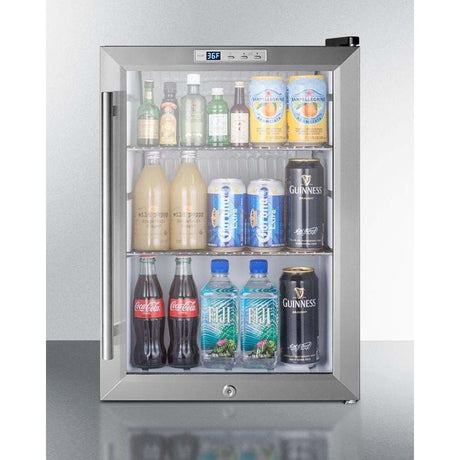 Summit Compact Built-In Beverage Fridge SCR312LBICSS Beverage Centers SCR312LBICSS Wine Coolers Empire