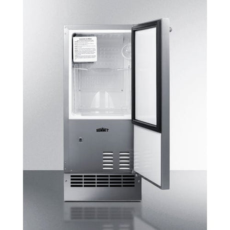 Summit Stainless Steel Drain Free Icemaker BIM26H34 Ice Makers BIM26H34 Wine Coolers Empire