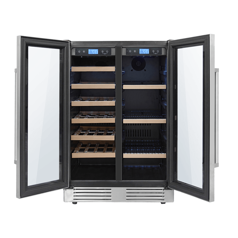 Thor Kitchen 24-Inch Independent Dual Zone Wine Cooler and Beverage Center with 21-Bottles and 95-Cans Capacity (TBC2401DI) Wine Coolers Empire