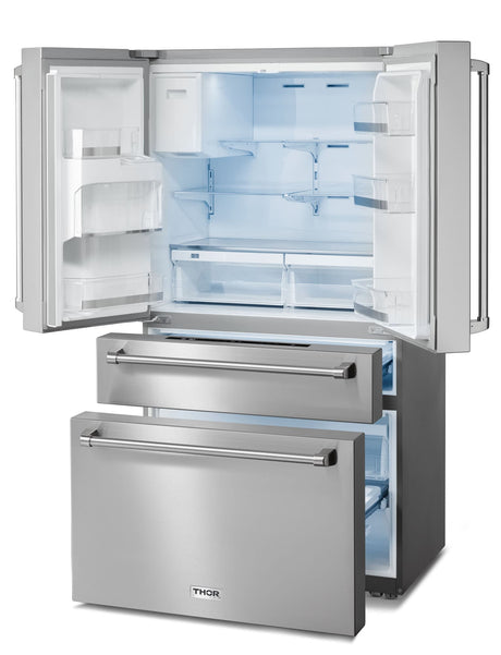 Thor Kitchen 36-Inch French Door with Ice And Water Dispenser Refrigerator TRF3601FD Refrigerators TRF3601FD Wine Coolers Empire