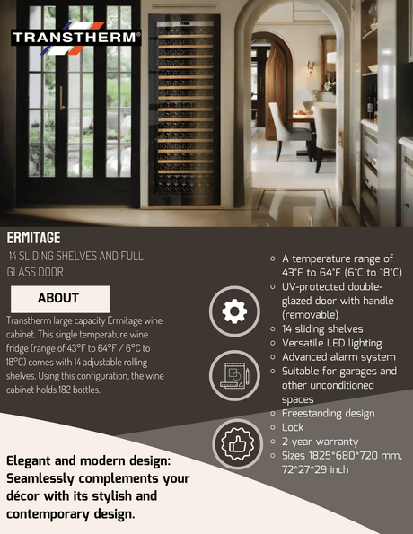 Transtherm Prestige Ermitage Wine Cooling Cabinet Wine Coolers Wine Coolers Empire